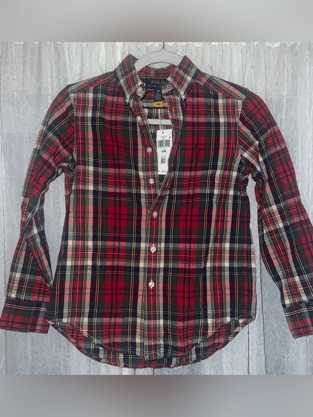 NWT Polo Ralph Lauren Boys size Small / 8 Plaid Button Down Shirt tartan classic
